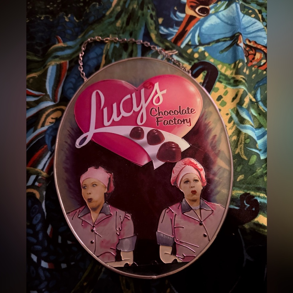 Lucy's Chocolate Factory Pink and Purple Suncatcher
